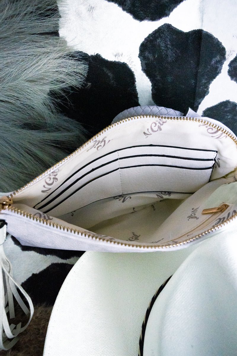 Stylish NGIL Violet Imitation Leather Bangle Wristlet Clutch Bag