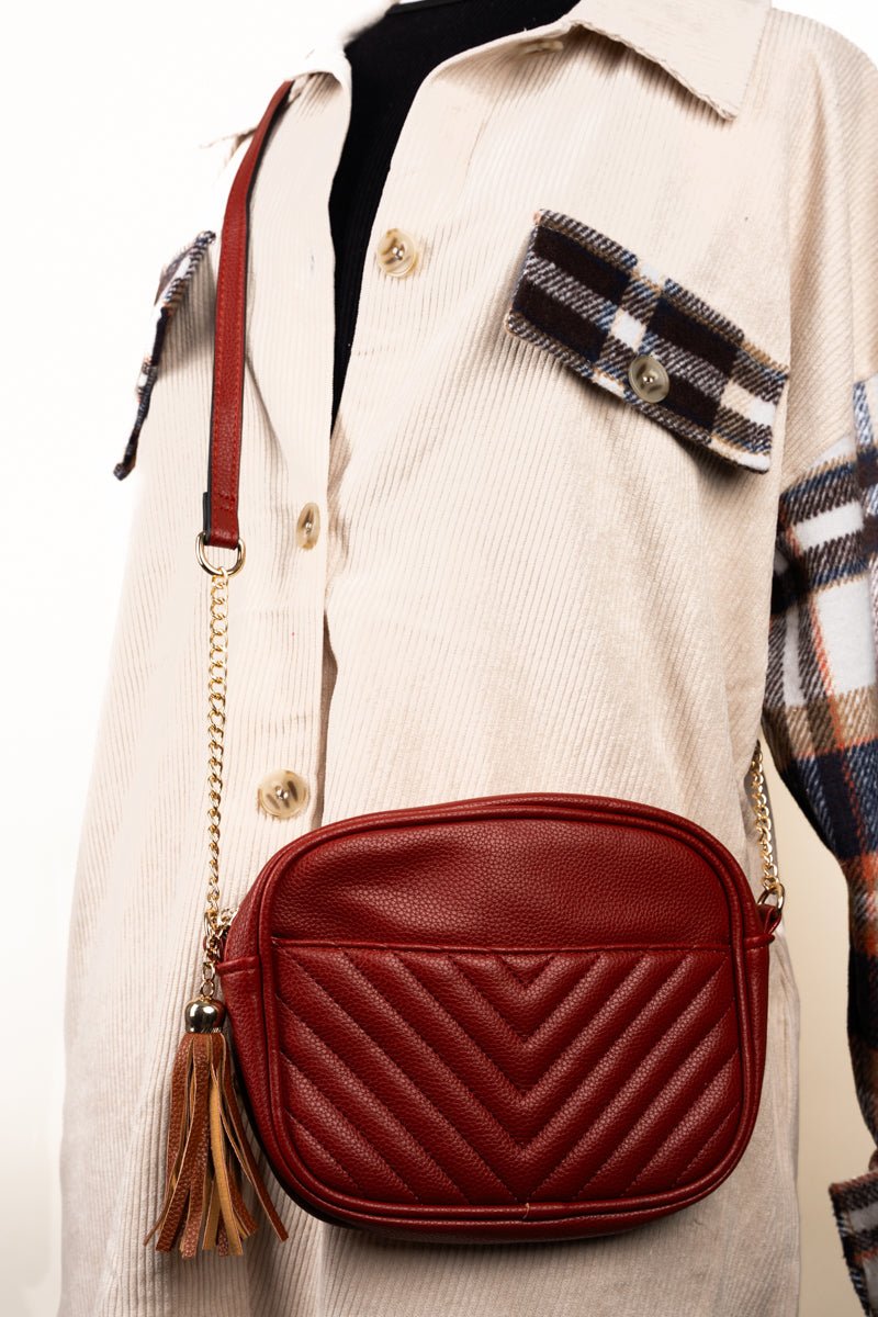 NGIL Red Imitation Leather Elly Style Crossbody Handbag for Fashion Lovers