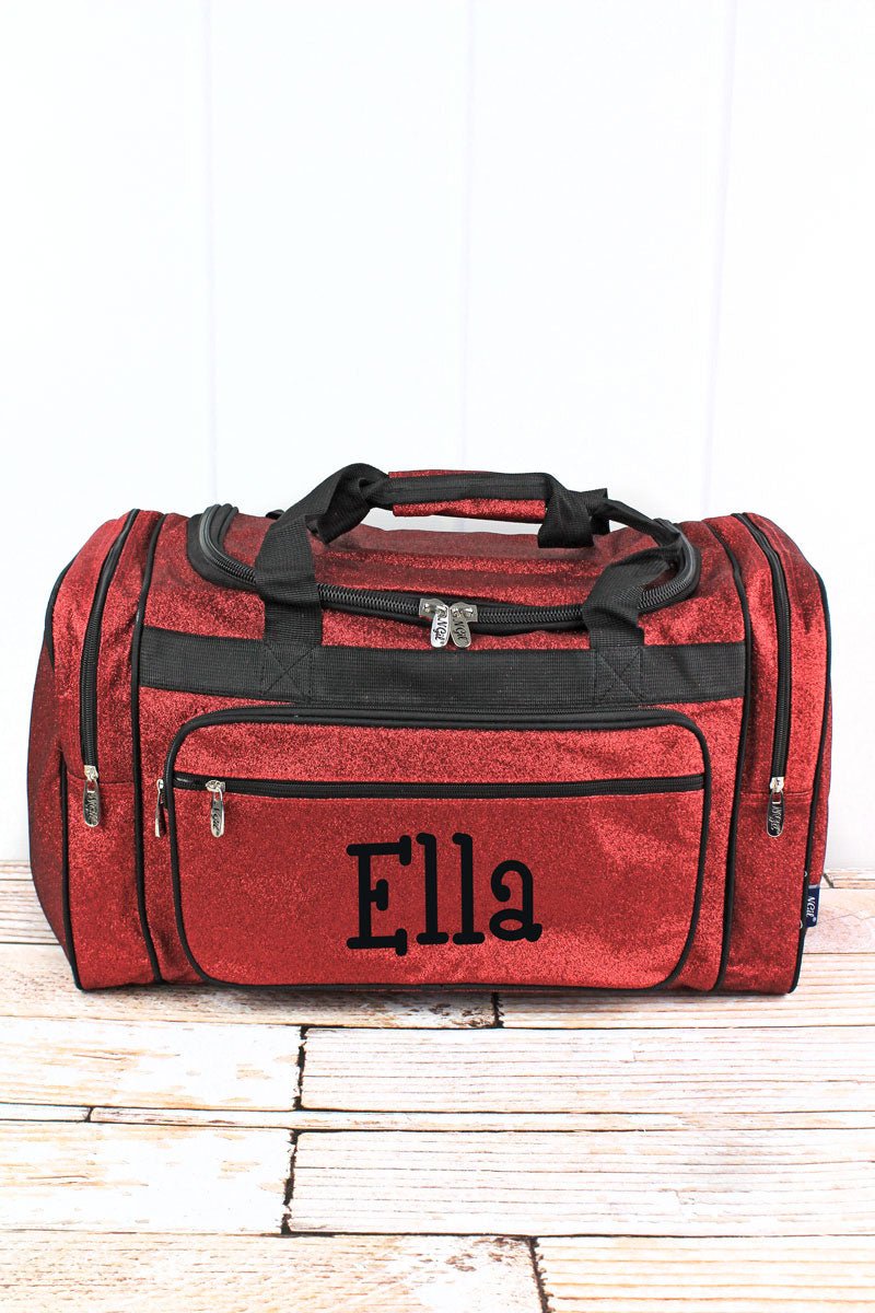 NGIL Red Sparkling and Glamorous Travel Duffle Bag, 20-Inch Size