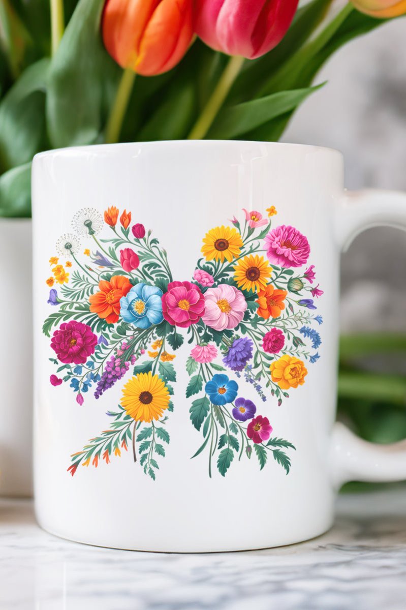Exquisite Coquette Style Wildflowers Decorative Ceramic Coffee Mug