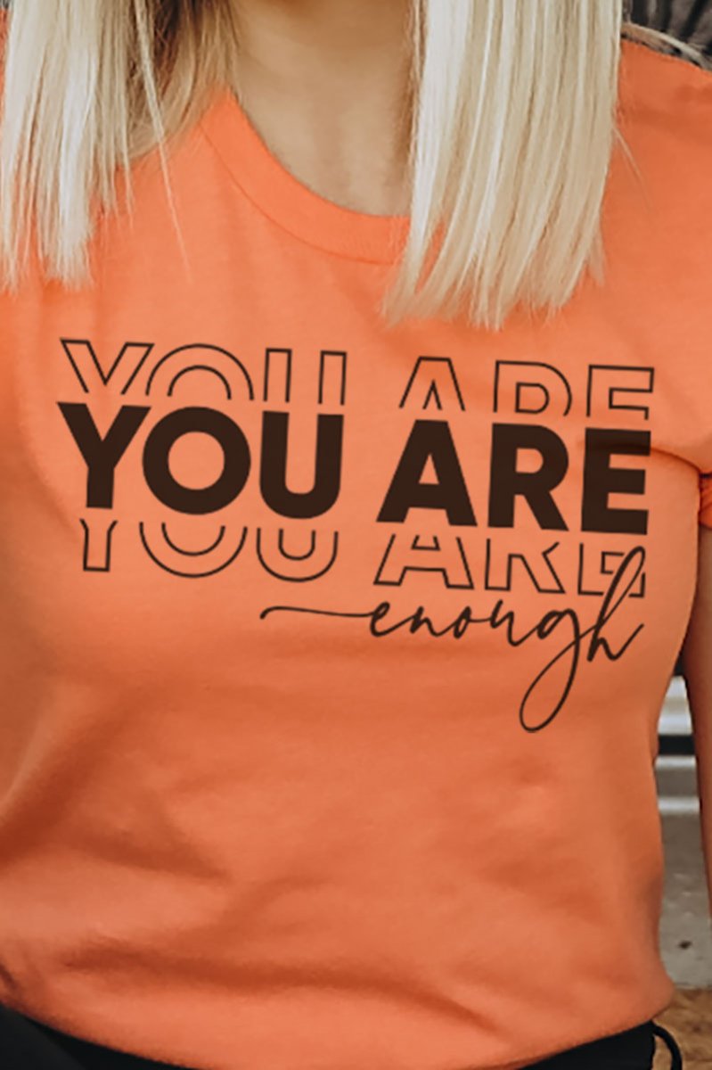 Adult Stacked 'You Are Enough' Softstyle Graphic T-Shirt for Fashionable Wear