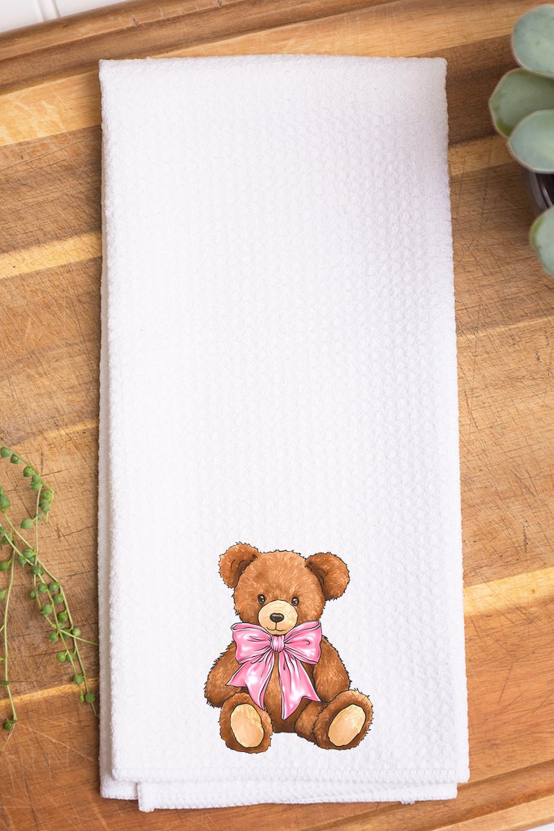 Charming Coquette Bow Waffle-style Kitchen Tea Towel