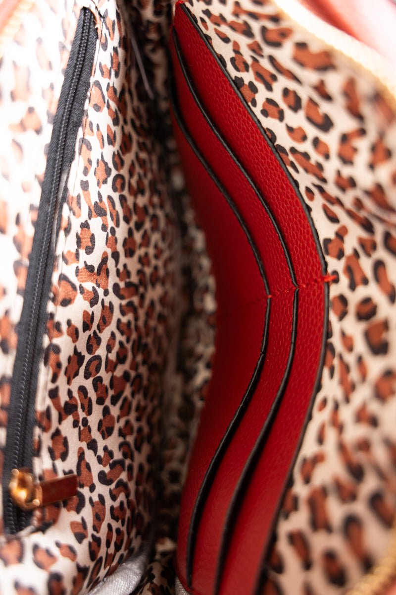 NGIL Red Imitation Leather Elly Style Crossbody Handbag for Fashion Lovers