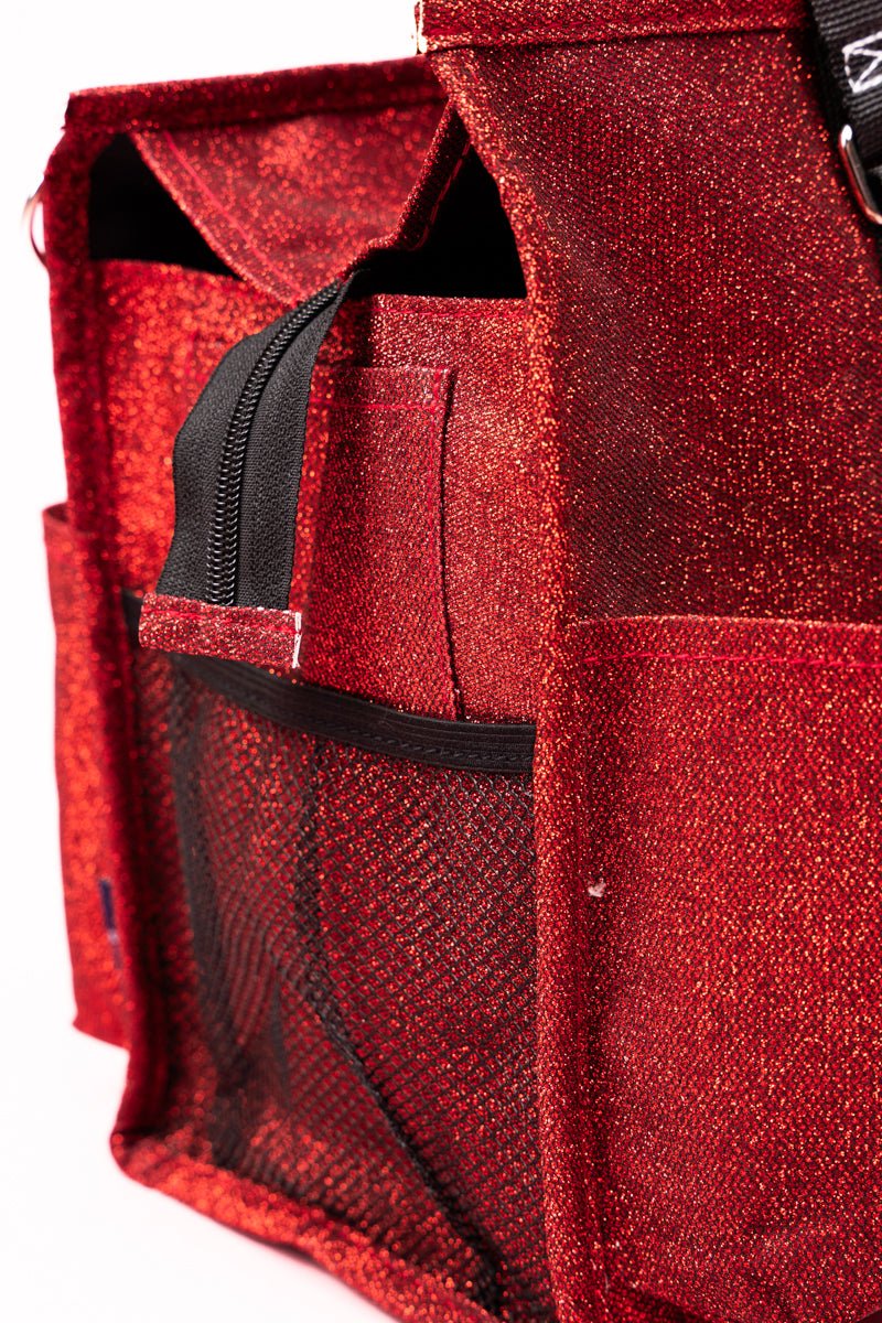 Red Glittery and Glamorous Organization Tote Bag by NGIL