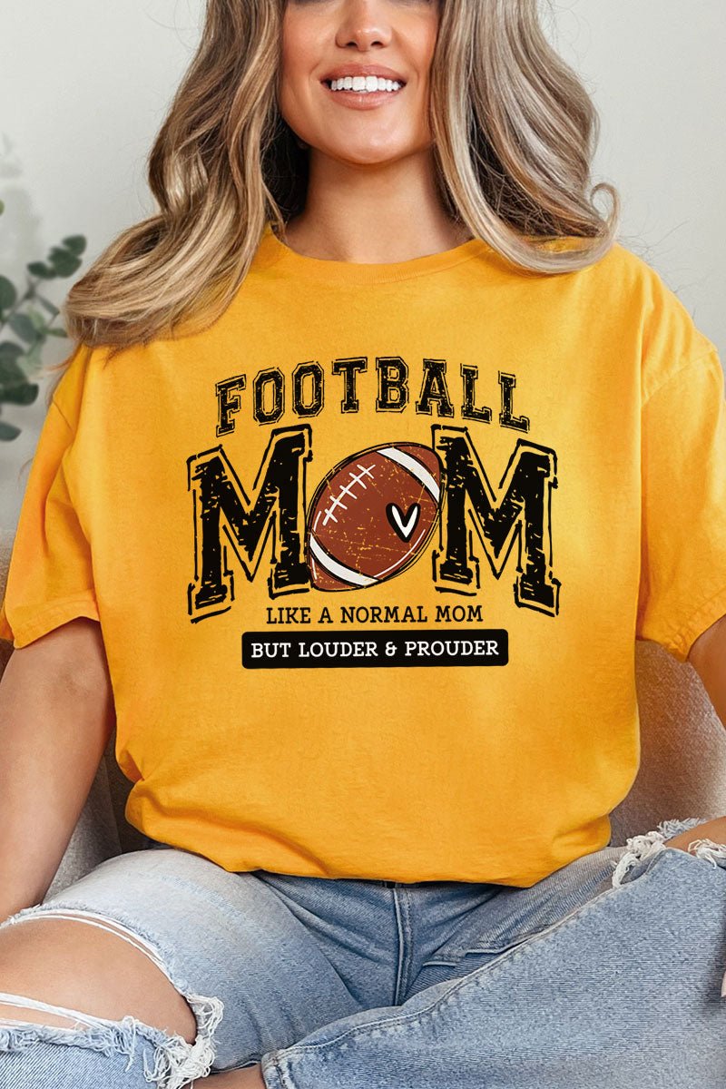 Louder and Prouder Unisex Relaxed Fit Short Sleeve Football Mom Graphic T-Shirt