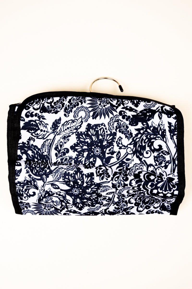 NGIL Victorian-Style Garden-Inspired Roll-Up Cosmetic Travel Bag for Convenient Storage