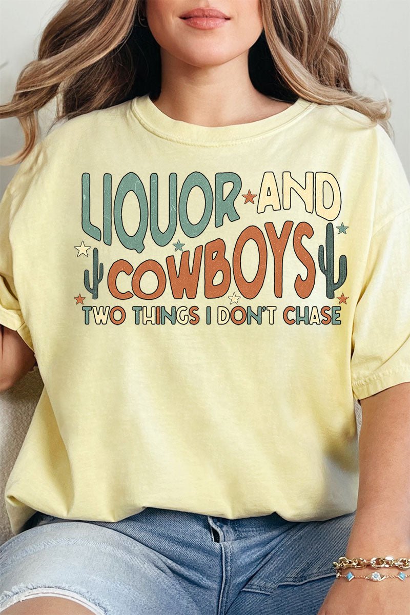 Comfort Colors Adult Ring-Spun Cotton Tee: Liquor & Cowboys Design