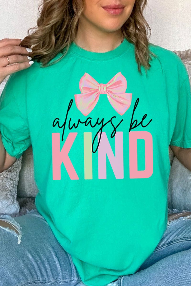 Stylish Coquette Adult Ring-Spun Cotton Comfort Colors Graphic T-Shirt - Always Be Kind Design