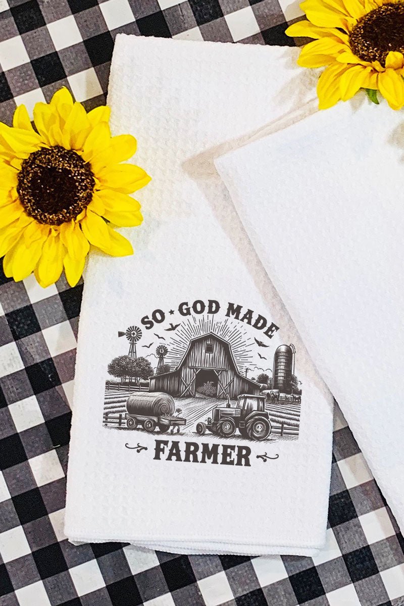 Stylish Waffle Weave Kitchen Towel Inspired by Farmer Theme