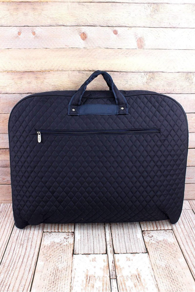 Navy Blue Quilted Travel Garment Bag for Weekend Trips