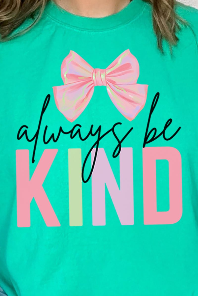 Stylish Coquette Adult Ring-Spun Cotton Comfort Colors Graphic T-Shirt - Always Be Kind Design