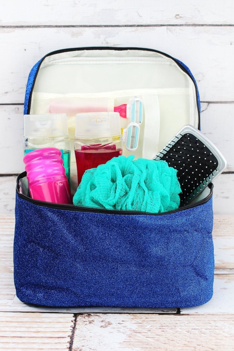 NGIL Royal Glittery and Glamorous Travel and Home Train Case for Toiletries and Beauty Items