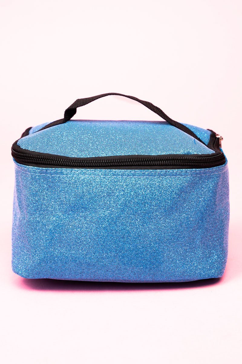 Stunning Turquoise Glittery Makeup and Essentials Case