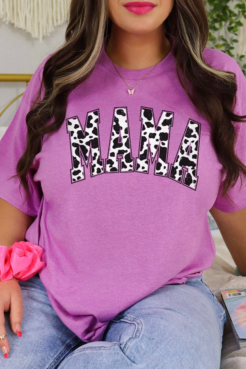 Adult Softstyle Cow Print Arched Mama Graphic T-Shirt for Fashionable Wear