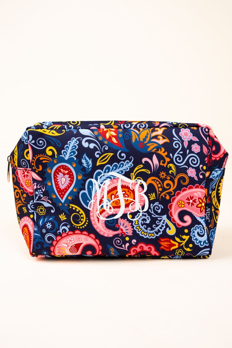 NGIL Stylish Paisley Pizzazz Soft Canvas Cosmetic Storage Case