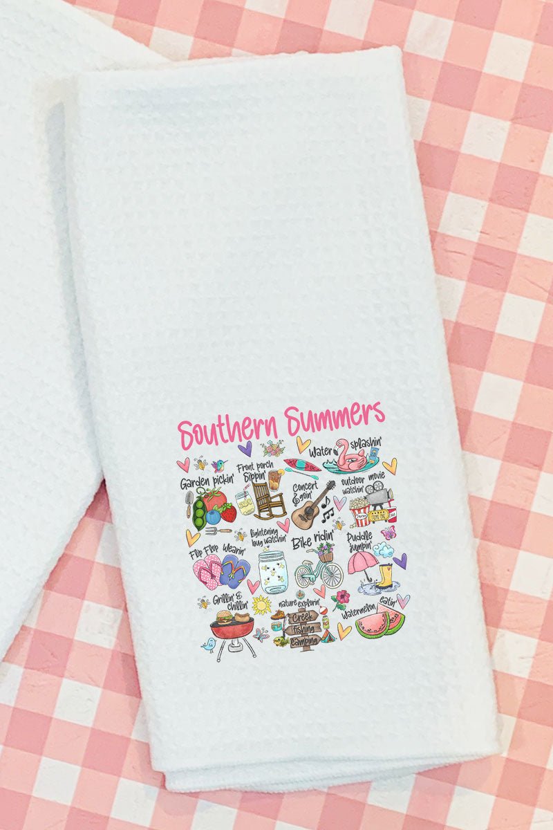 Stylish Southern Summers Waffle Design Kitchen & Bathroom Towel