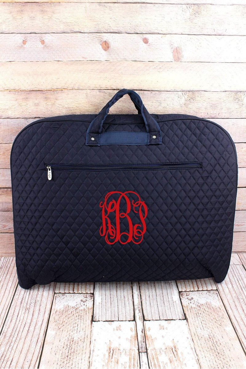 Navy Blue Quilted Travel Garment Bag for Weekend Trips
