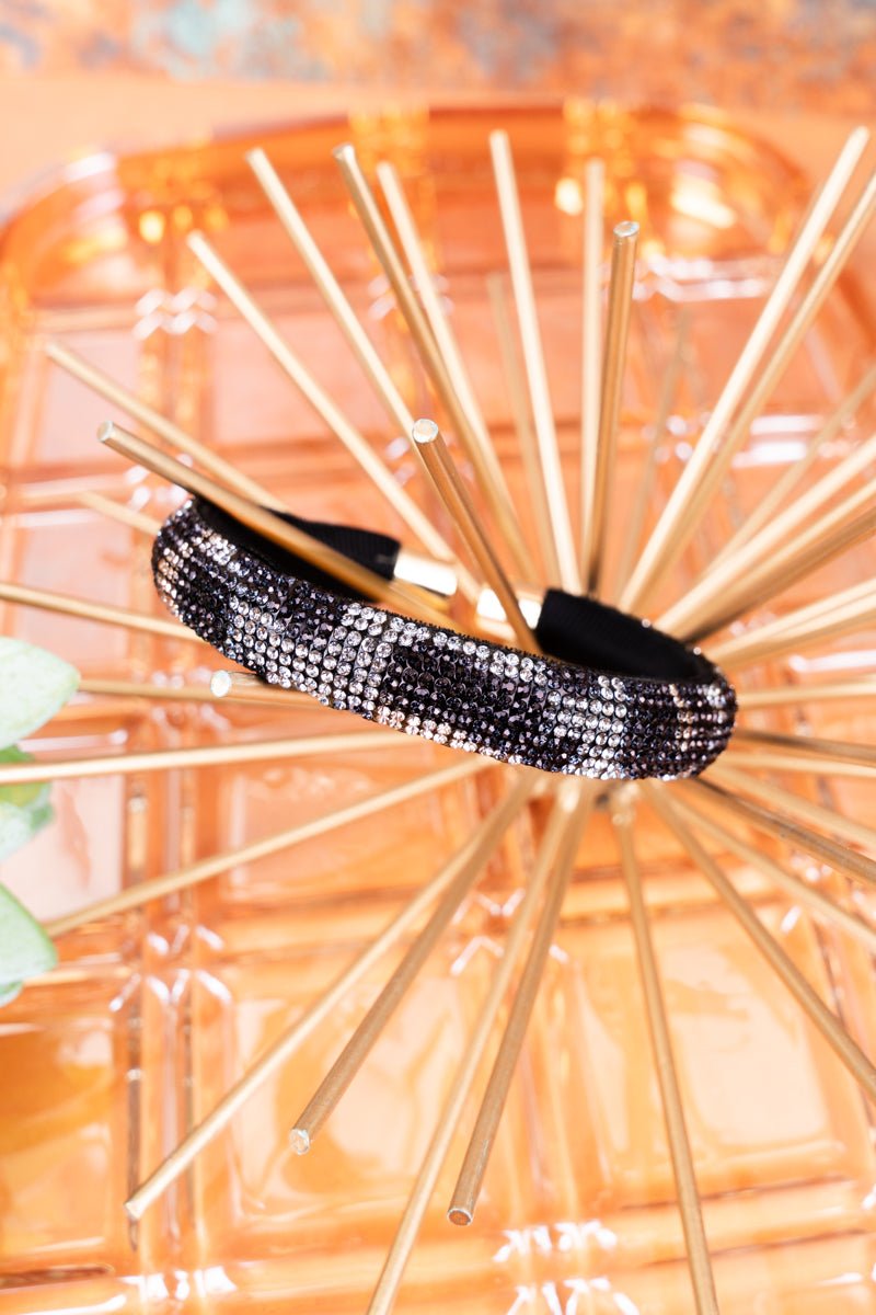 Black Leopard-Inspired Goldtone Crystal Cuff Bracelet
