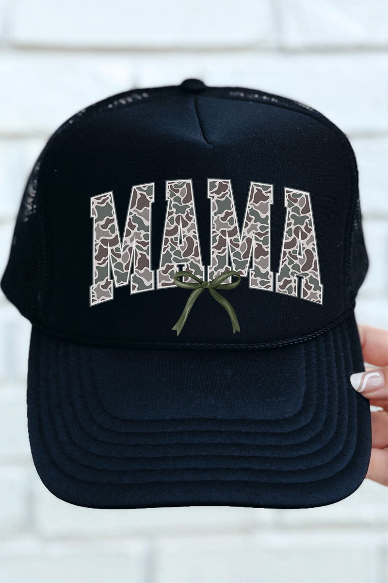 Stylish Old Camo Otto Mama Black Foam Front Trucker Hat for Adults