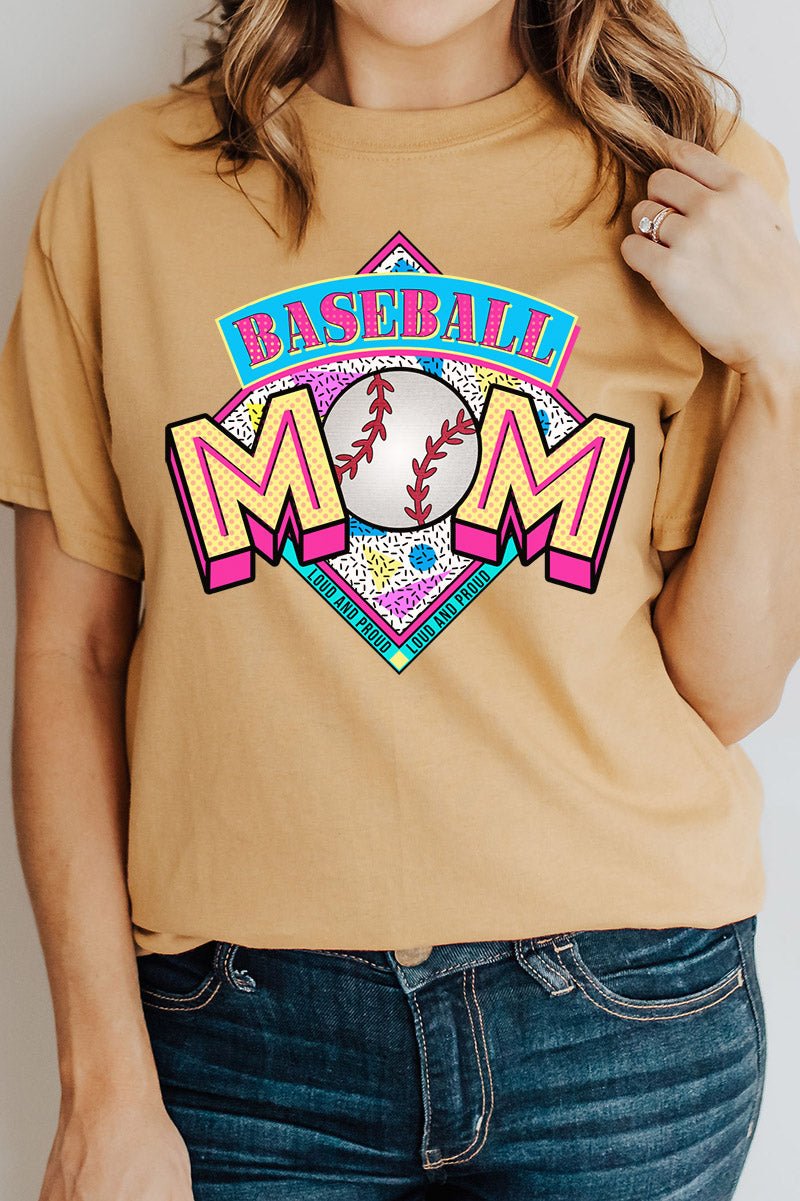 Stylish and Eye - Catching Baseball Mom Short - Sleeve Relaxed - Fit Cotton T - Shirt for Both Men and Women