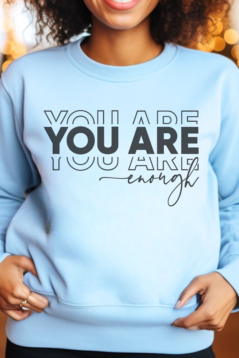 Vintage-look Heavyweight Unisex Crew Sweatshirt - You Are Enough
