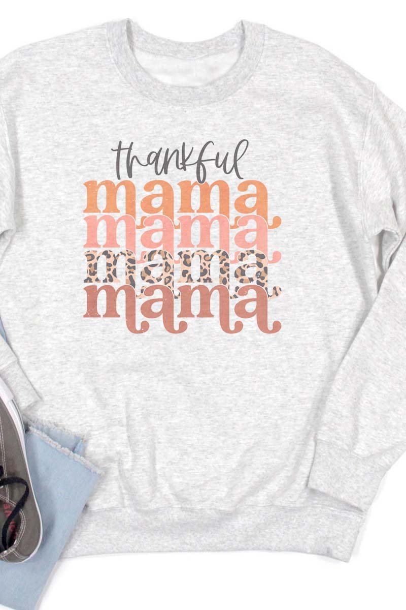 Stylish Colorful Thankful Mama Unisex NuBlend Crewneck Sweatshirt