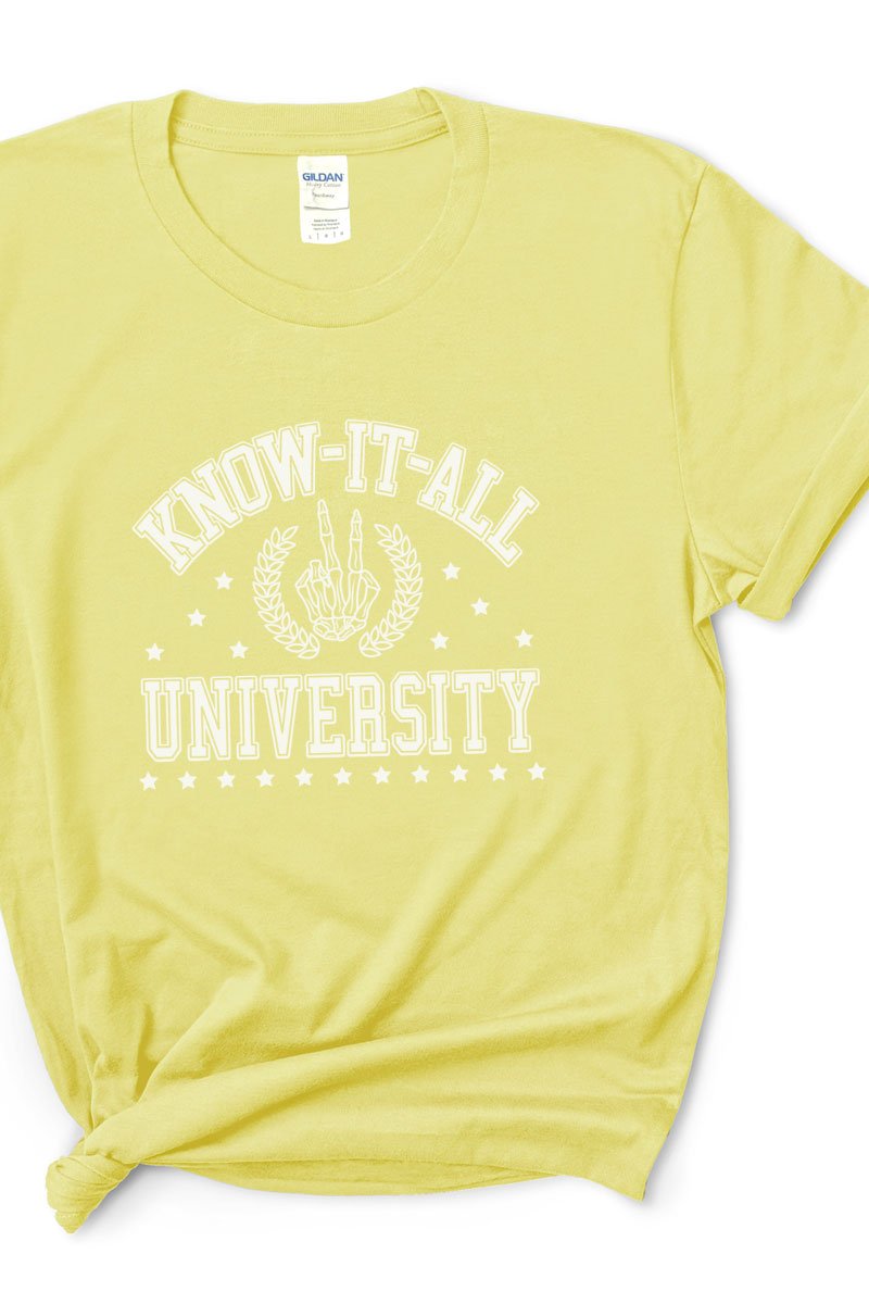 University 'Know-It-All' Short Sleeve Relaxed Fit Cotton T-Shirt
