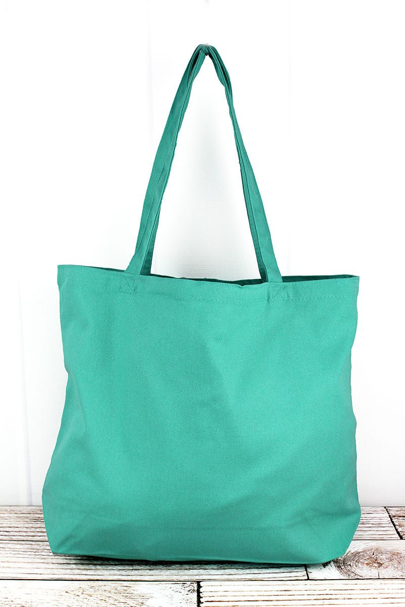 Large Sea Glass Green Premium Cotton Canvas Tote by Liberty Bags