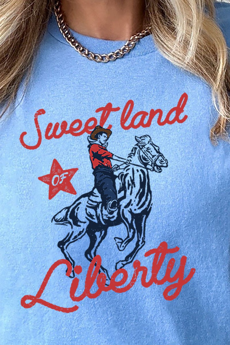 Comfortable Unisex Short Sleeve Relaxed Fit Liberty Graphic T-Shirt