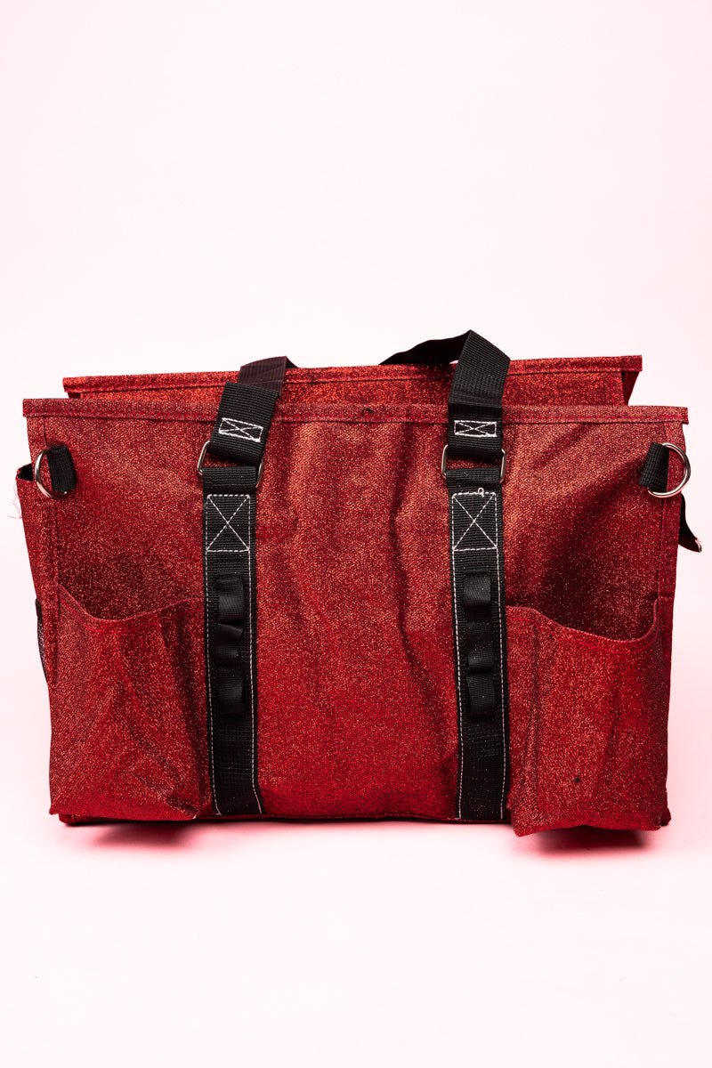 Red Glittery and Glamorous Organization Tote Bag by NGIL