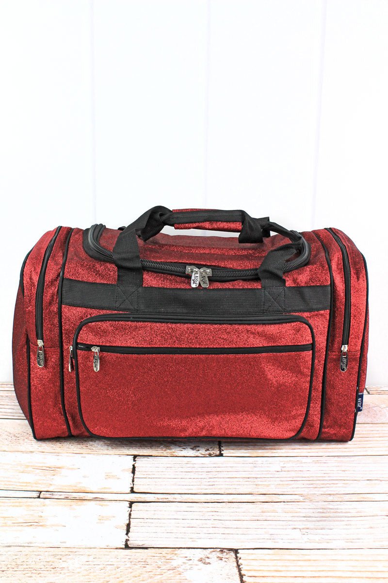 NGIL Red Sparkling and Glamorous Travel Duffle Bag, 20-Inch Size