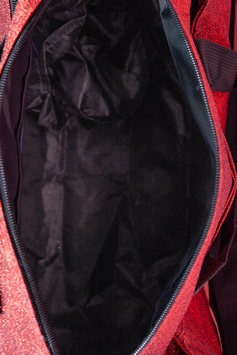 NGIL Red Glittery Duffle Bag with Functional Shoe Compartment
