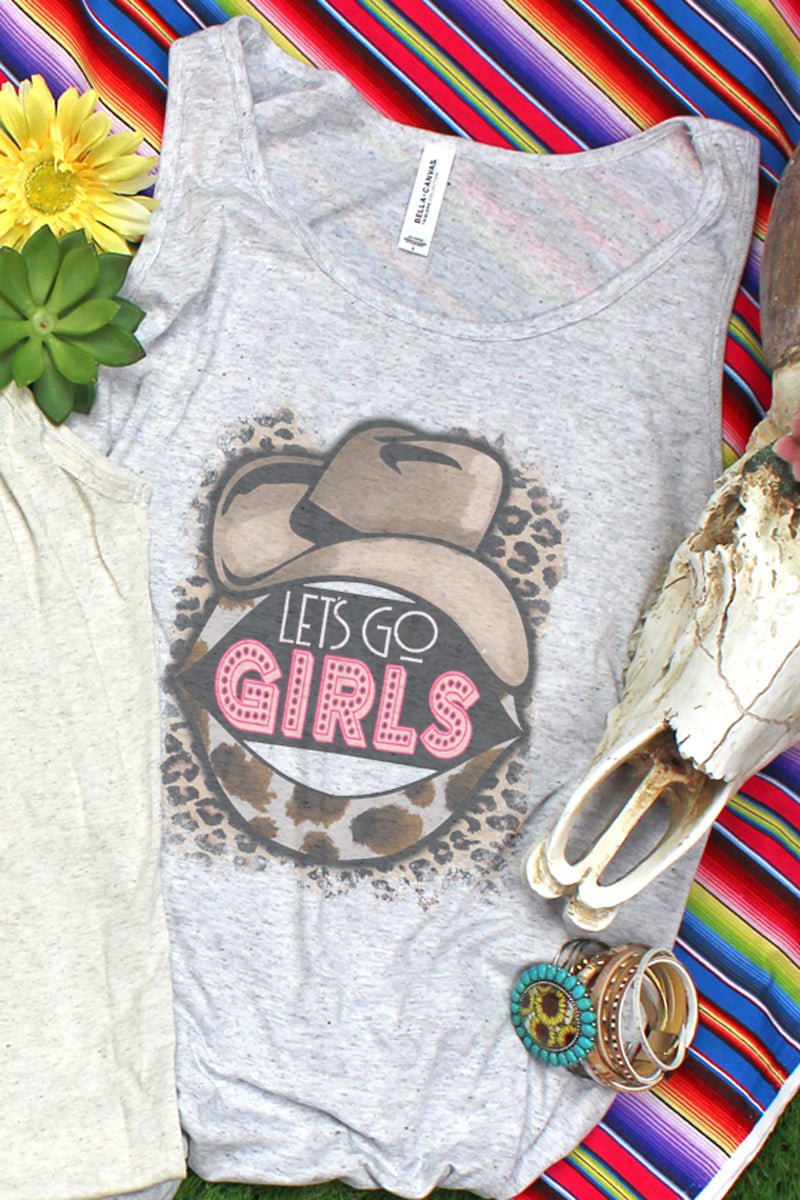 Let's Go Girls Unisex Cowgirl-Inspired Graphic Jersey Tank Top