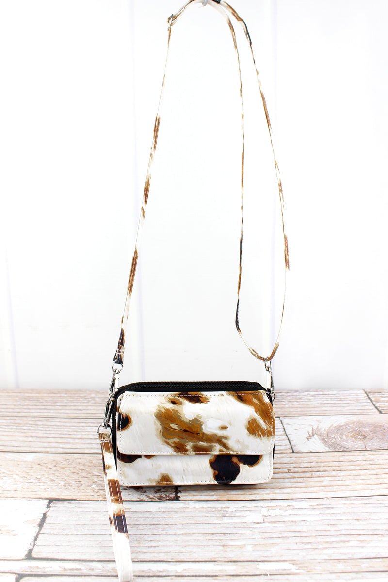 NGIL Versatile Soft Canvas Crossbody Organizer Clutch - Till The Cows Come Home