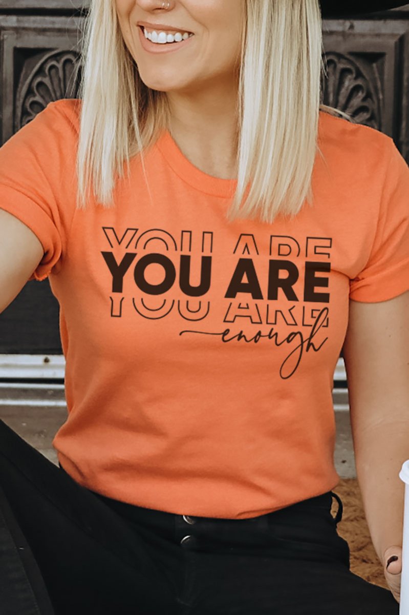 Adult Stacked 'You Are Enough' Softstyle Graphic T-Shirt for Fashionable Wear