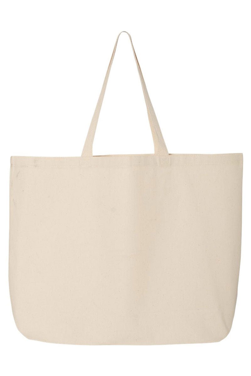 Stylish Jumbo Canvas Tote with Lucky Clover Highland Cow Design