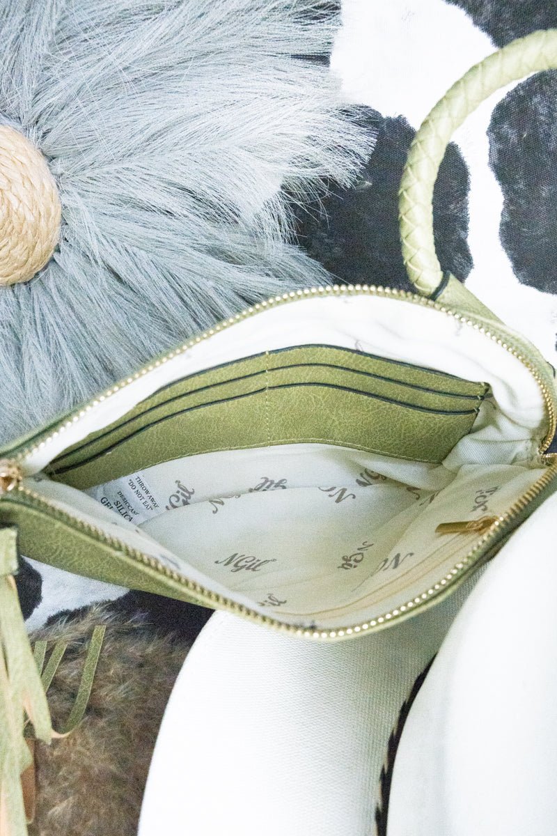 Stylish NGIL Lime Faux Leather Bangle Wristlet Clutch for Daily Use