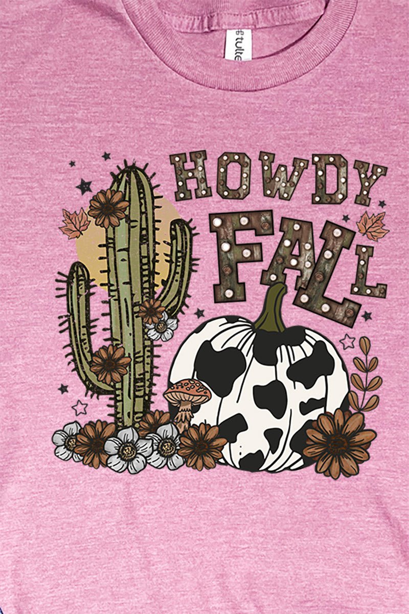 Fall-themed Unisex Marquee Howdy Graphic Blend T-shirt