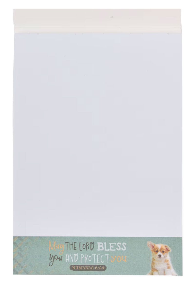 Inspirational Puppy Themed Notepad - May the Lord Bless You