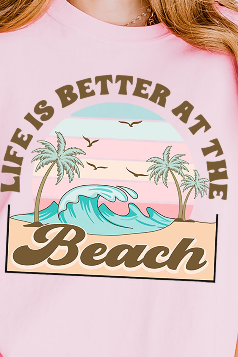 Comfort Colors Adult Ring-Spun Cotton Graphic T-Shirt for a Better Life at the Beach