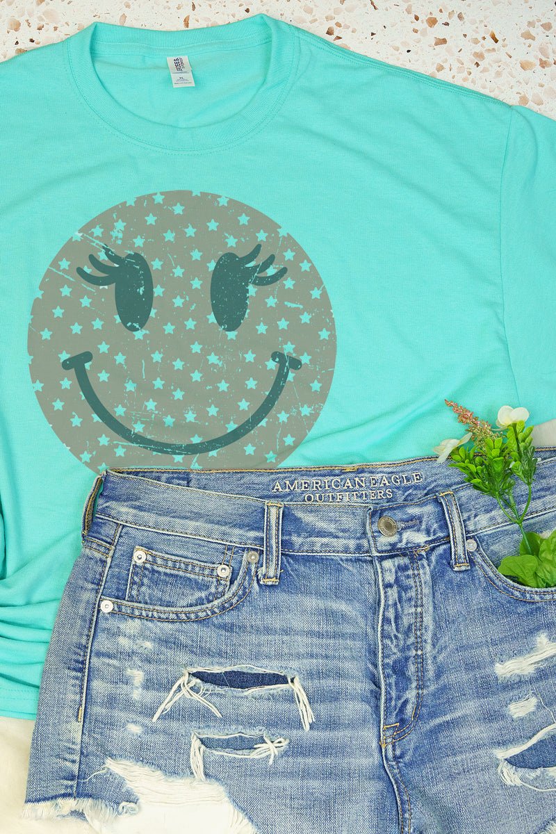 Happy Face Moisture-Wicking 50/50 Short Sleeve Comfort Tee