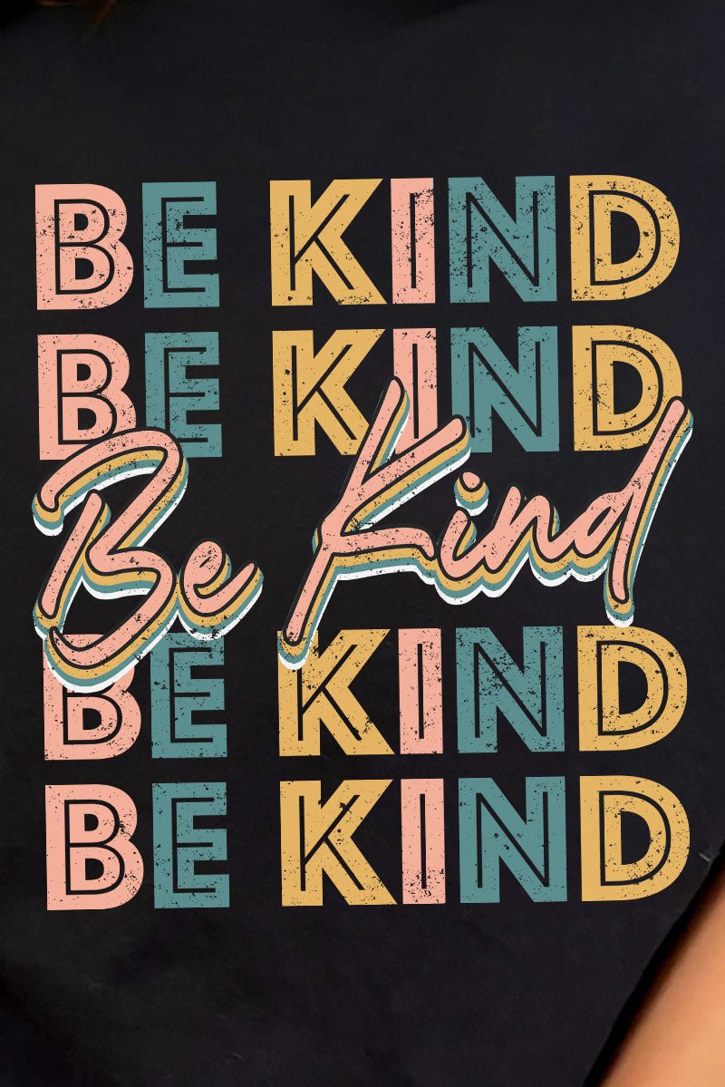Colorful and Stylish Stacked Be Kind Combed Cotton Casual T - Shirt for Everyday Wear