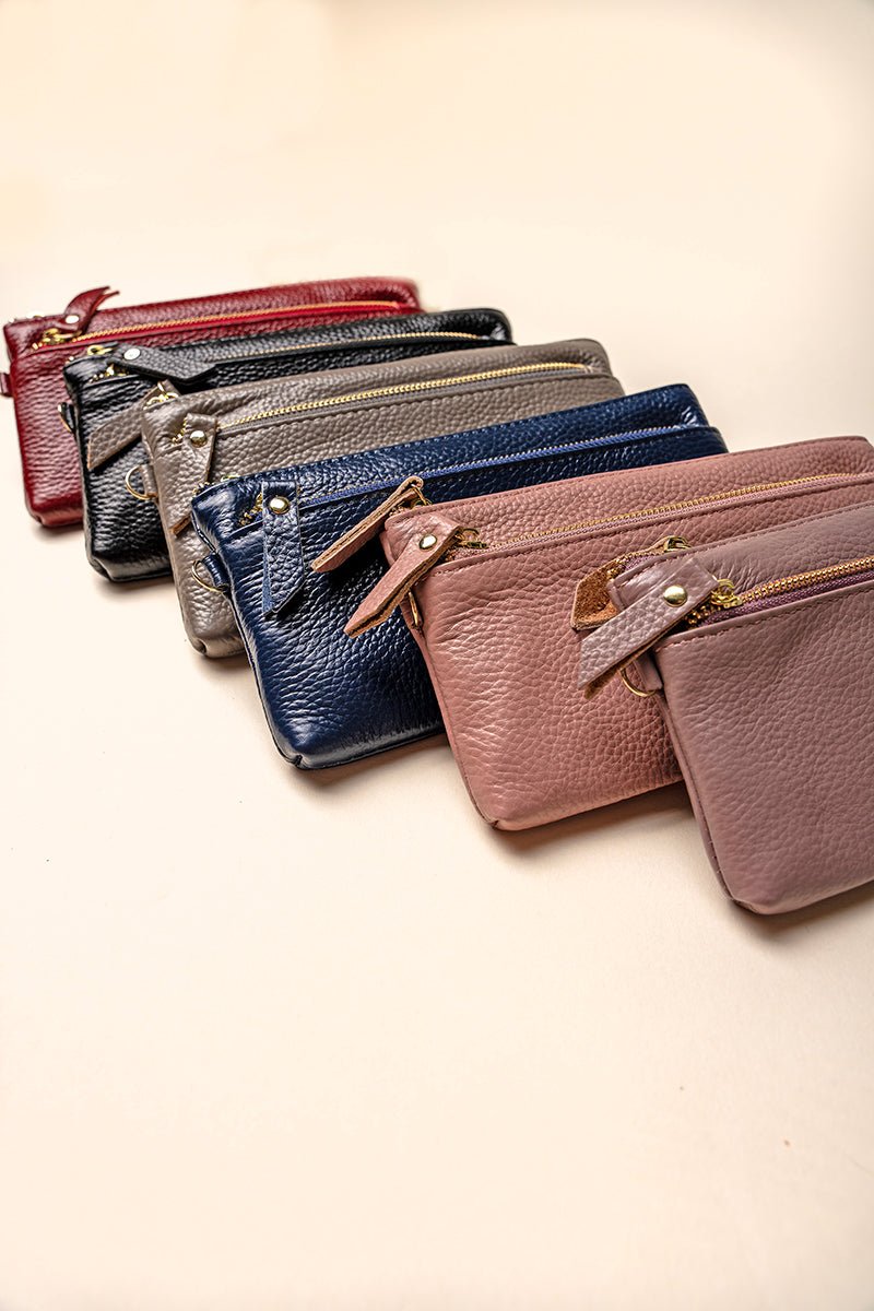 NGIL Elegant Pink Authentic Leather Renae Women's Wristlet Wallet