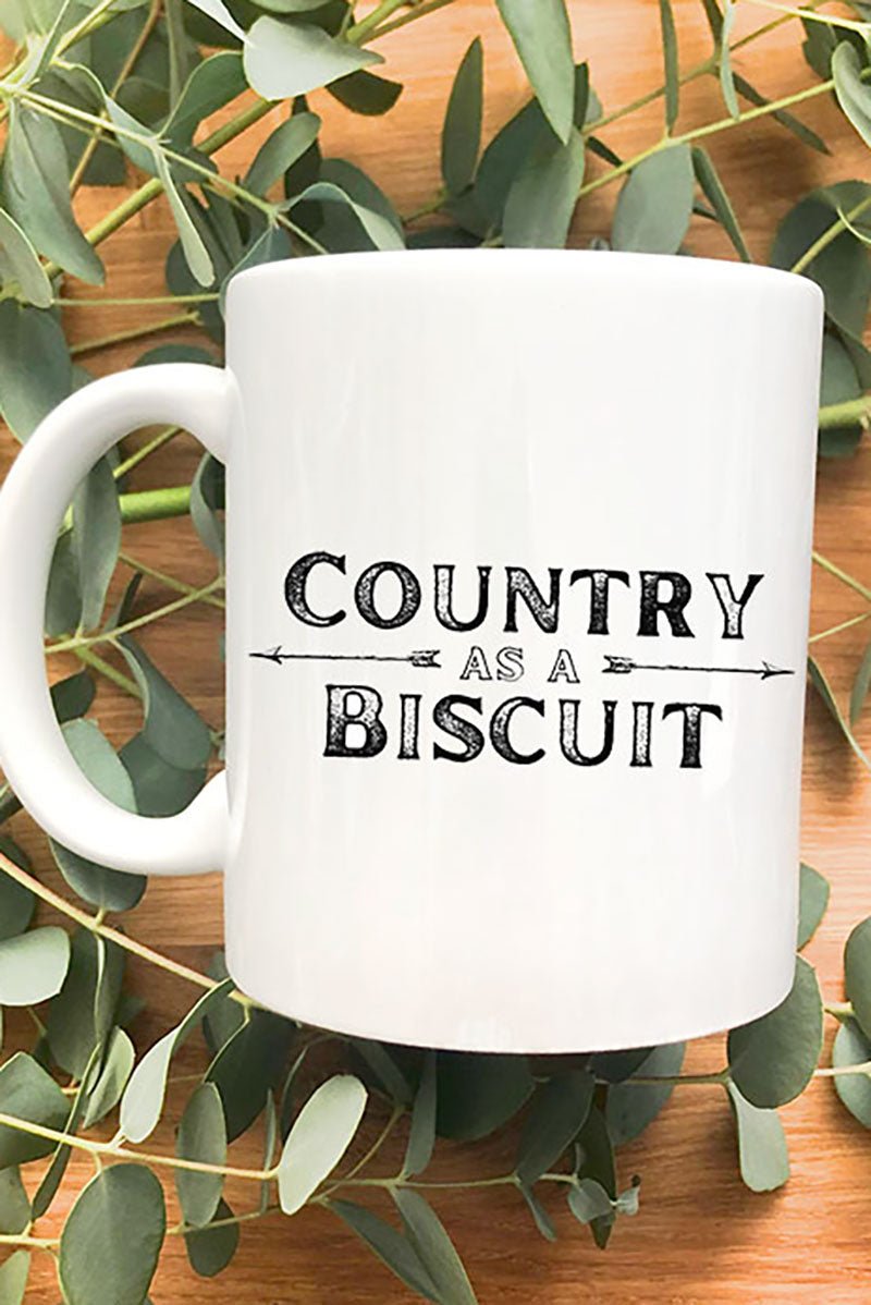 Decorative Country-themed Biscuit Design White Ceramic Mug for Beverages
